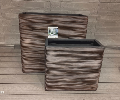 Tall Narrow Rectangular Fiber Clay Flower Pot Stylish Modern Durable Planter for Indoor/Outdoor Greenery Big for Floor Hanging
